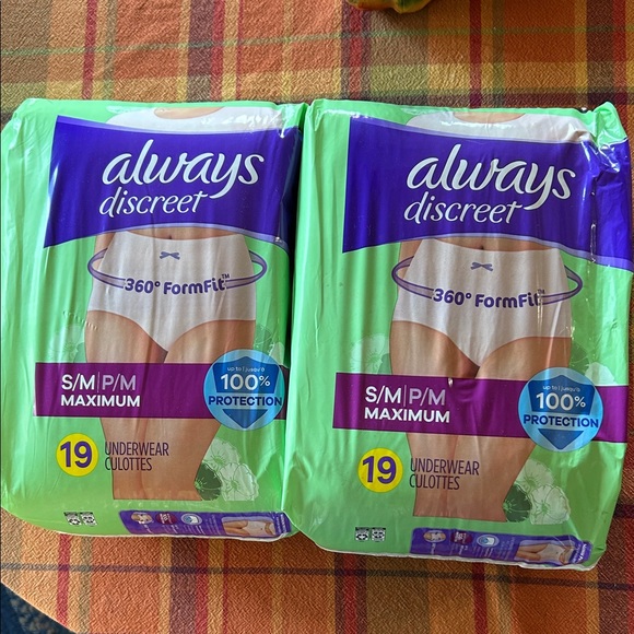 2 (19 ct. ea.) Always Discreet women's disposable underwear - Picture 1 of 3